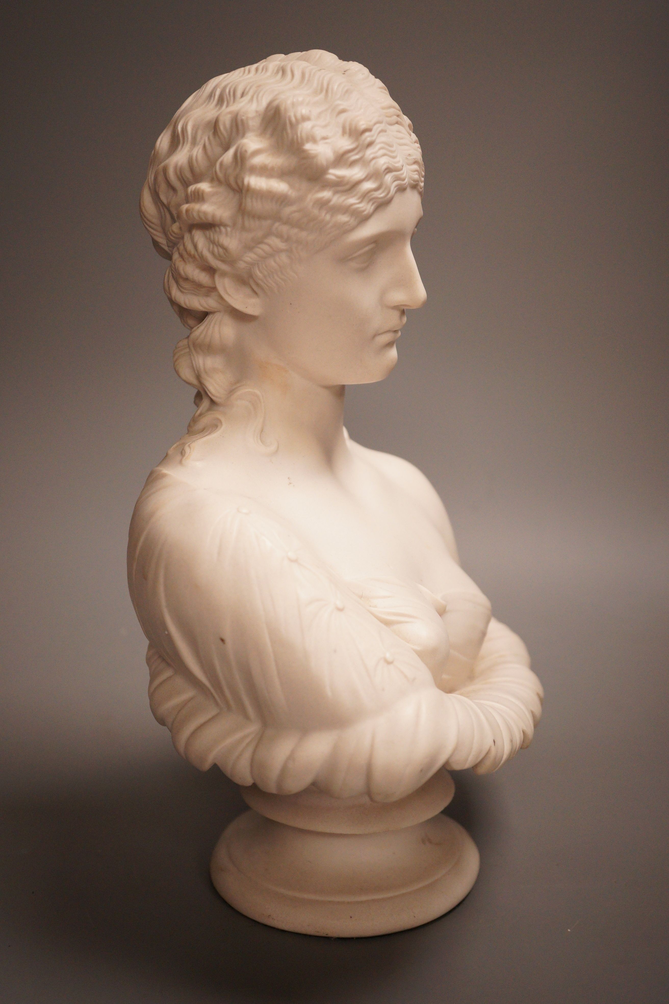 A reconstituted marble bust of Clytie, 32cm